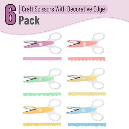Mr. Pen- Craft Scissors Decorative Edge, 6 Pack, Bright Zig Zag Scissors