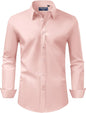 Alimens & Gentle Men's Dress Shirt Regular Fit Stretch Stain Shield Long Sleeve Solid Business Wedding Button Down Shirts