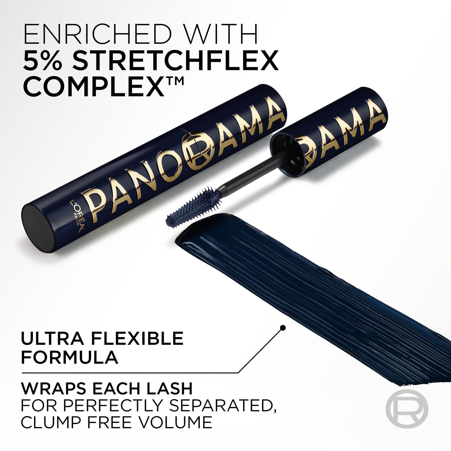 L'Oreal Paris Voluminous Panorama Chromatic Mascara, Volumizing and Lengthening Brown Mascara, Longwear, Smudge-Resistant and Washable, 705 Brown Leather