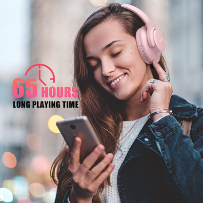 KVIDIO Bluetooth Headphones Wireless Over Ear Headsets 65H Playtime