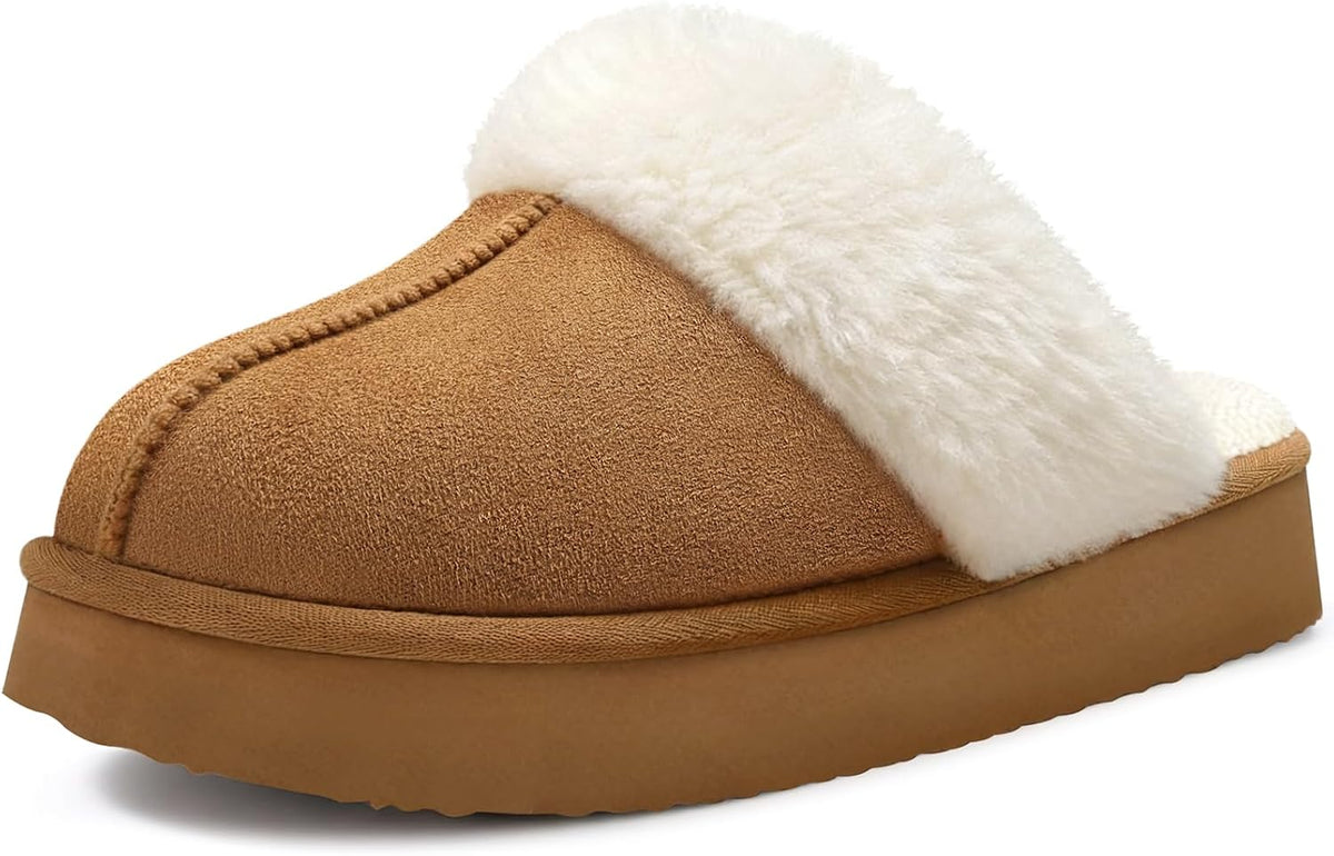 Litfun Fuzzy Slippers for Women Memory Foam Indoor House Shoes