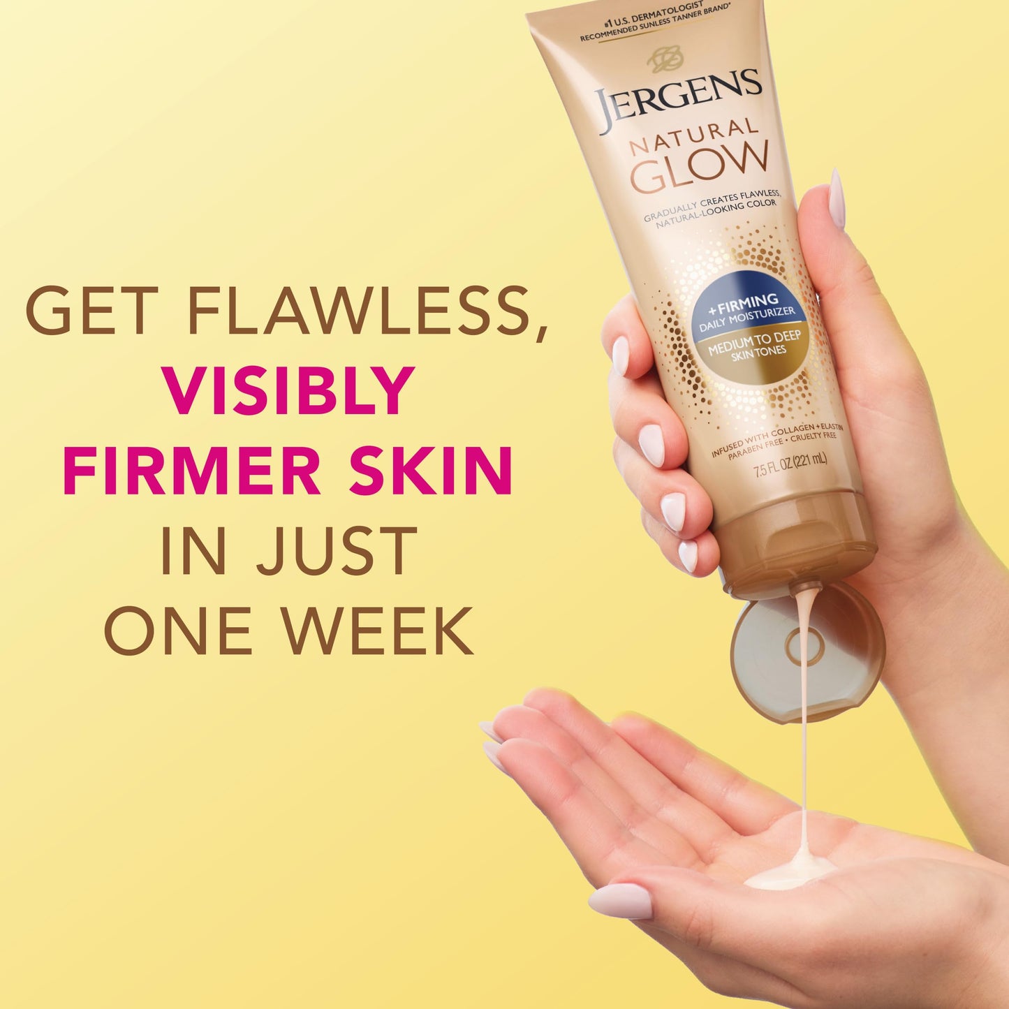 Jergens Natural Glow + Firming Daily Moisturizer Medium to Tan Skin Tones 7.5oz