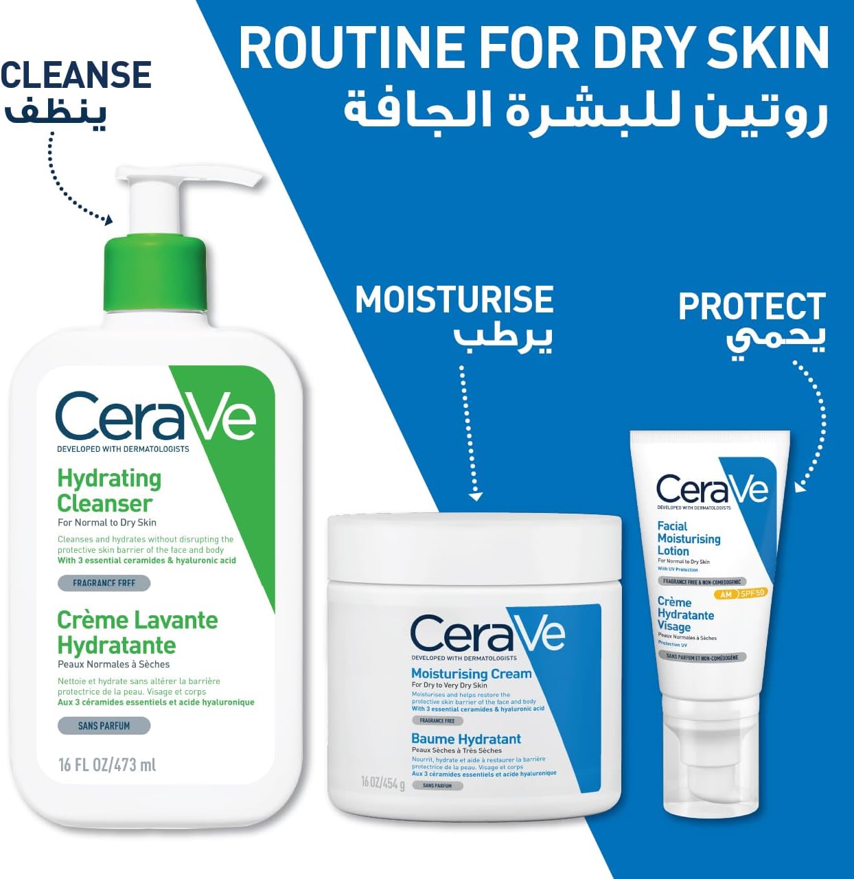 Cerave Hydrating Cleanser for Normal to Dry Skin with Hyaluronic Acid