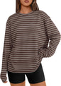 Trendy Queen Womens Oversized Long Sleeve Shirts Fall Tops 2026 Basic Tees