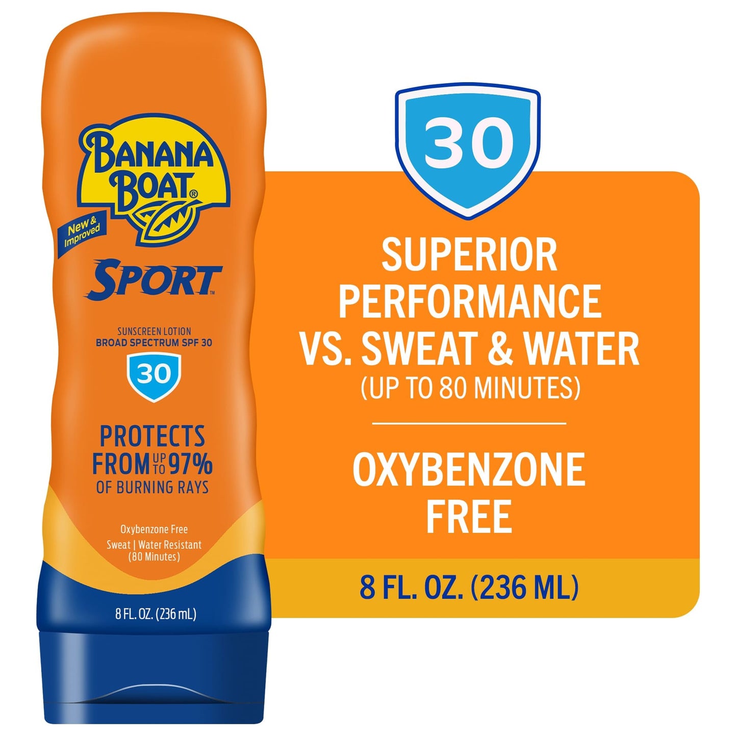 Banana Boat Sport Ultra Sunscreen Lotion SPF 30, Travel Size 3oz Twin Pack, Sweat & Water Resistant Sunblock for Active Lifestyle(Pack of 2)