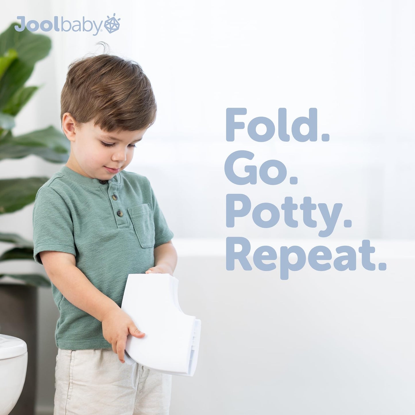 Jool Baby Folding Travel Potty Training Seat – Easy-Remove Pull Tab (Sage)