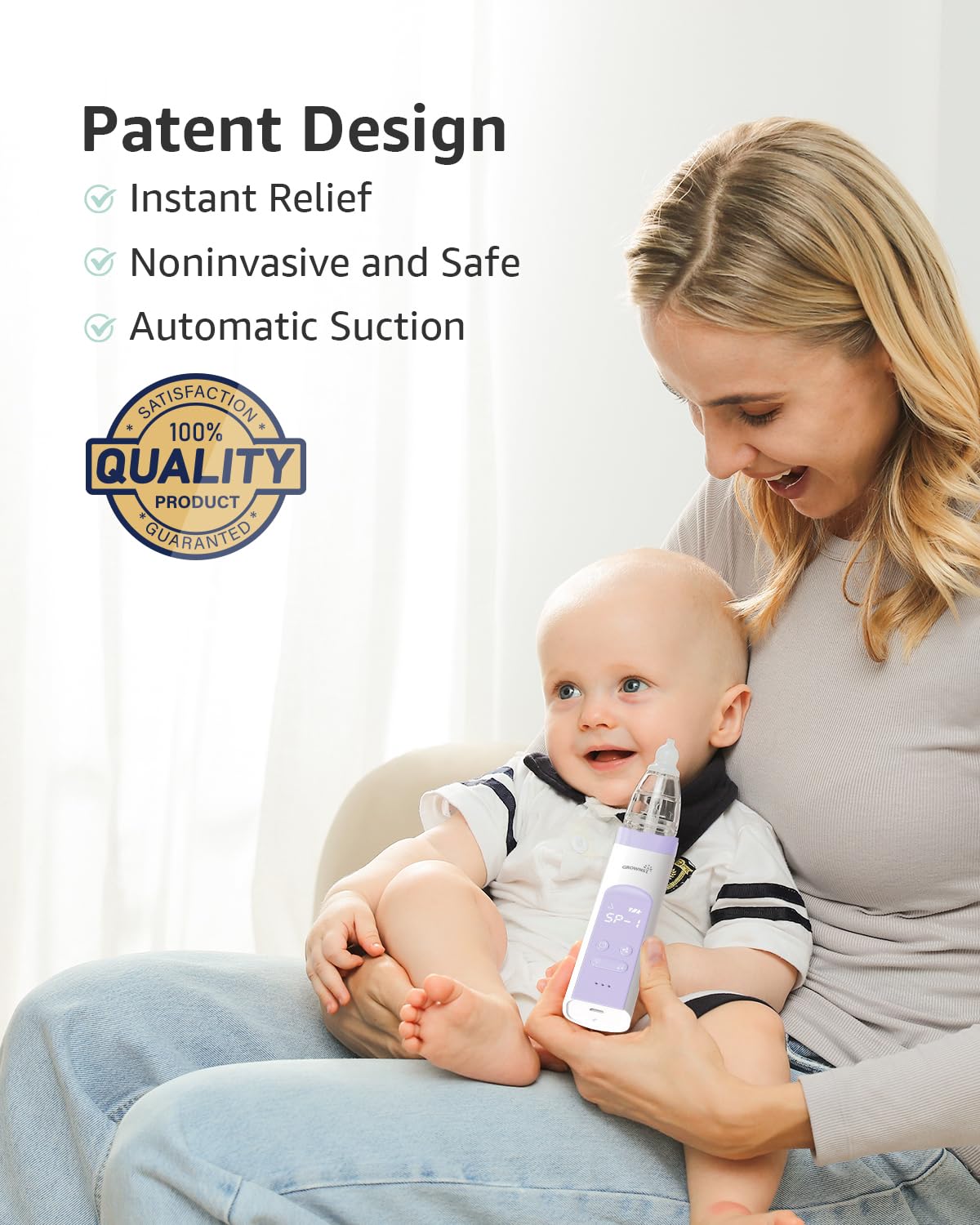 GROWNSY Nasal Aspirator for Baby, Electric Nose Sucker, Powerful Suction