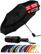 Windproof Travel Umbrella - Compact & Withstands Winds up to 100MPH, Strongest Premium Auto Folding Umbrella for Rain and Sun - Durable, Light & Portable for Women & Men, Fits Backpack & Cars