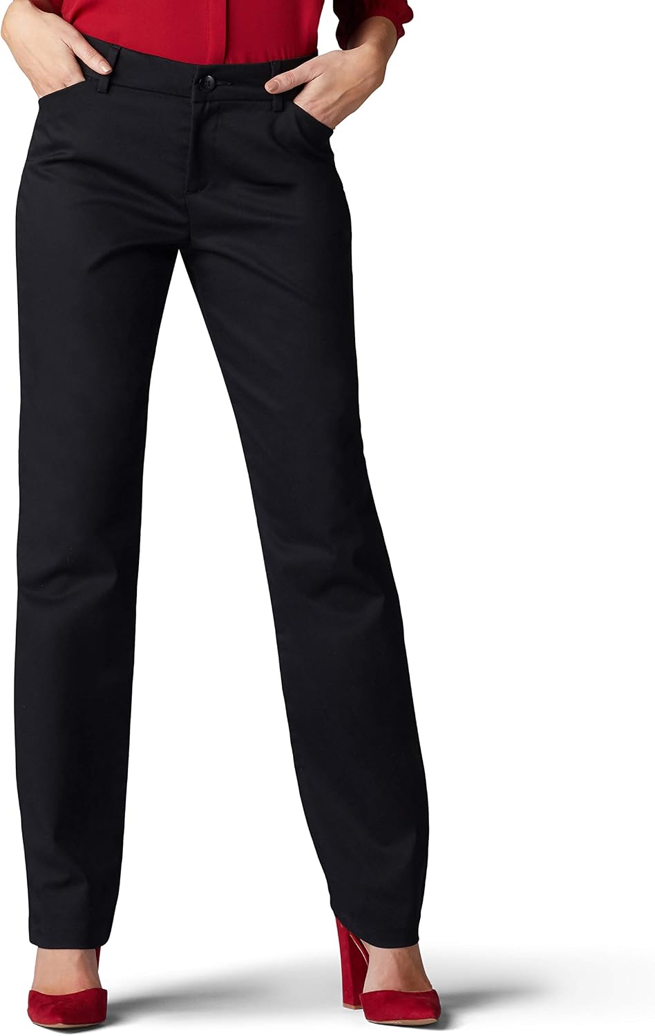 Lee Women's Wrinkle Free Relaxed Fit Straight Leg Pant