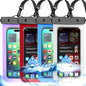 Waterproof Phone Pouch,2 Pack Black White Phone Waterproof Case,Cell Phone Dry Bag,Protection Level: IP68,Beach Cruise for Apple iPhone,Samsung,and More,Lanyard Included,(Fits Up to 8.3”),Black,White