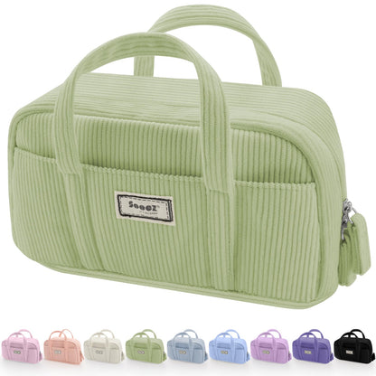 Sooez Large Pencil Case Pouch, Extra Big Pencil Bag with 5 Compartments