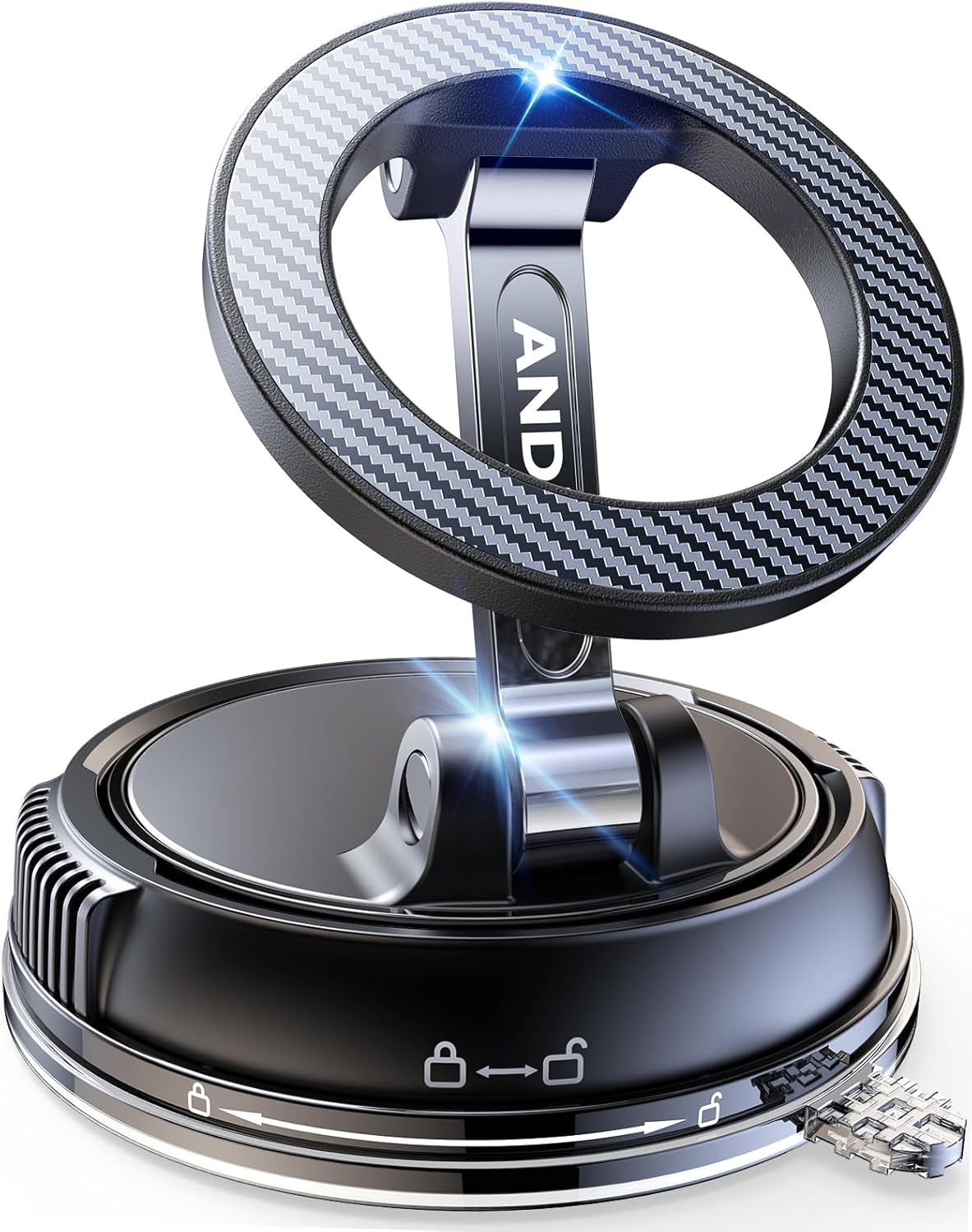 ANDERY Car Phone Holder for Magsafe [78+LBS Strongest Suction & 2400gf Strongest Magnetic] 360° Adjustable Car Phone Mount, Phone Holders for Your Car for iPhone 17-12 Pro Max Air Plus (Carbon Fiber)