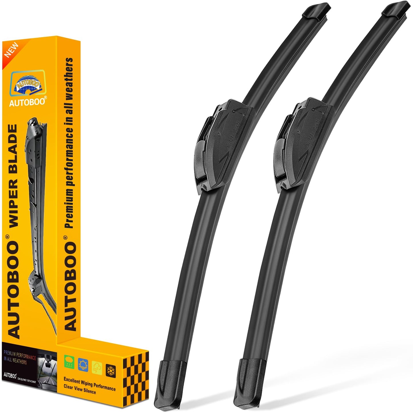 AUTOBOO 26" and 16" Windshield Wipers Blades (Pack Of 2)