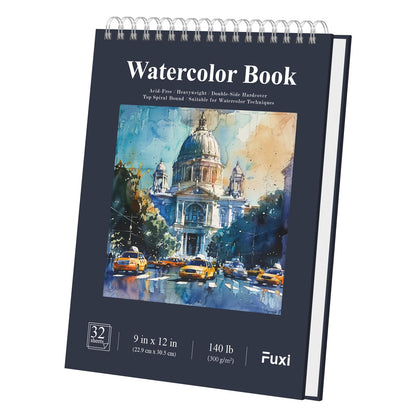 Fuxi 9" x 12" Sketch Book_Top Spiral Bound Sketchbook_100Sheets 68lb/100gsm