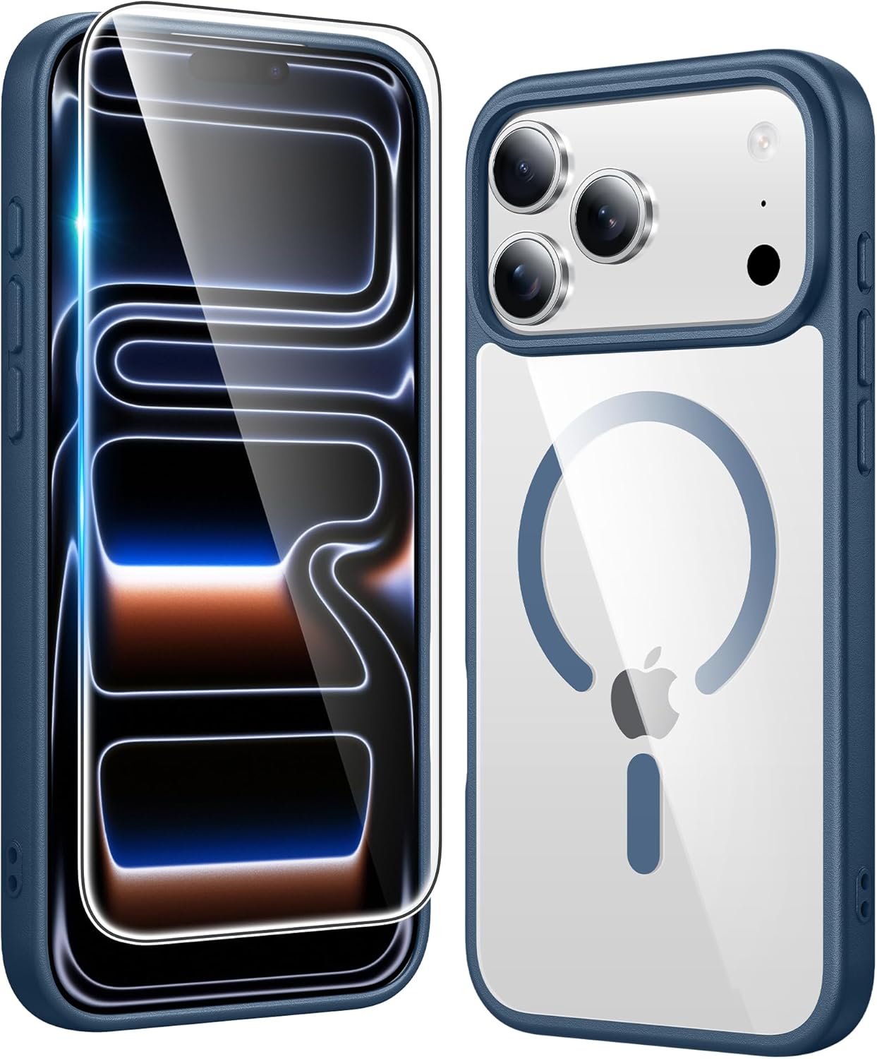 FNTCASE for iPhone 17 Pro Case Clear Magnetic with Screen Protector