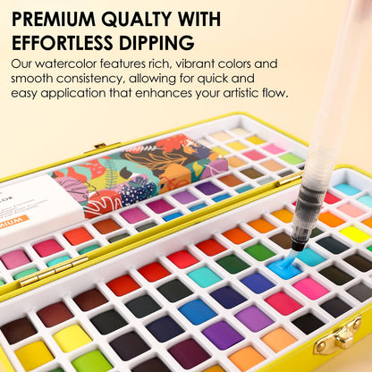 Grabie 50 Color Watercolor Paint Set with Brush Pens