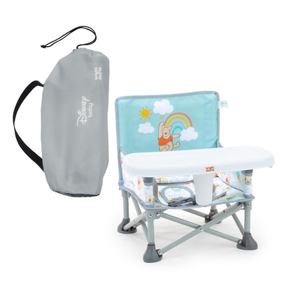 Bright Starts Pop 'N Sit Portable Booster, Indoor/Outdoor Use, Floor Seat with Feeding Tray, Teal, 6 Mos - 3 Yrs