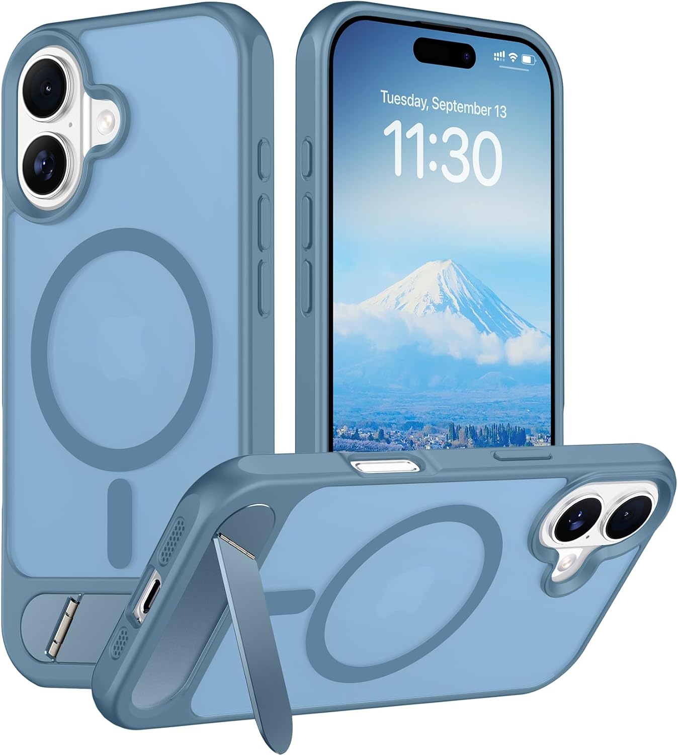 Magnetic Compatible with iPhone 14 Pro Max Case, [Built-in Invisible Kickstand][Compatible with MagSafe] [Military Grade Shockproof] Slim Translucent Matte Phone Case for iPhone 14 Pro Max 6.7"