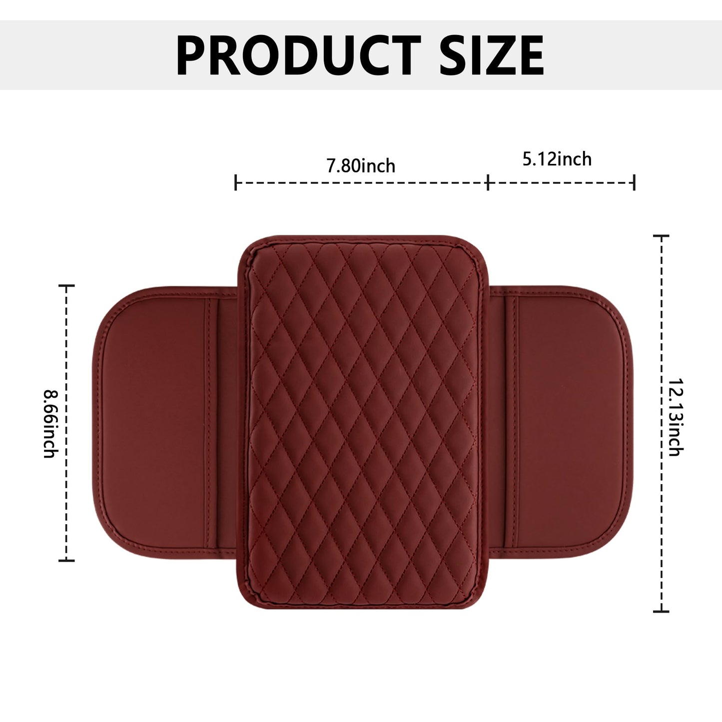 Stacool Upgraded Car Center Console Cover,Microfiber Leather Car Armrest Cover Cushion with 2 Storage Bags,Universal Car Armrest Storage Box (Black)