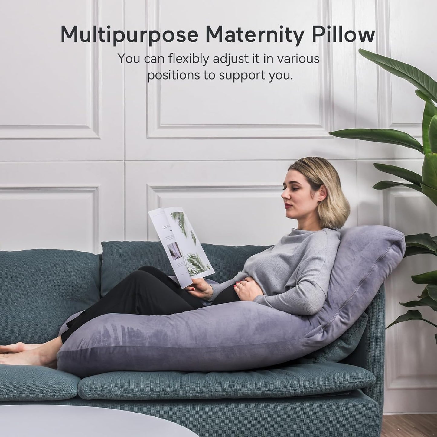 Momcozy Pregnancy Pillow for Sleeping - U Shaped Full Body Maternity Pillow