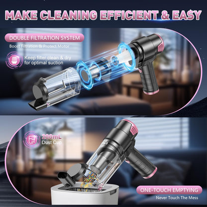 KMM Handheld Car Vacuum Cleaner, Hand Held Vacuum Cleaner and Air Duster