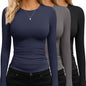 TNNZEET Long Sleeve Shirts for Women Fall Fashion Workout Crop Top Y2K 2026