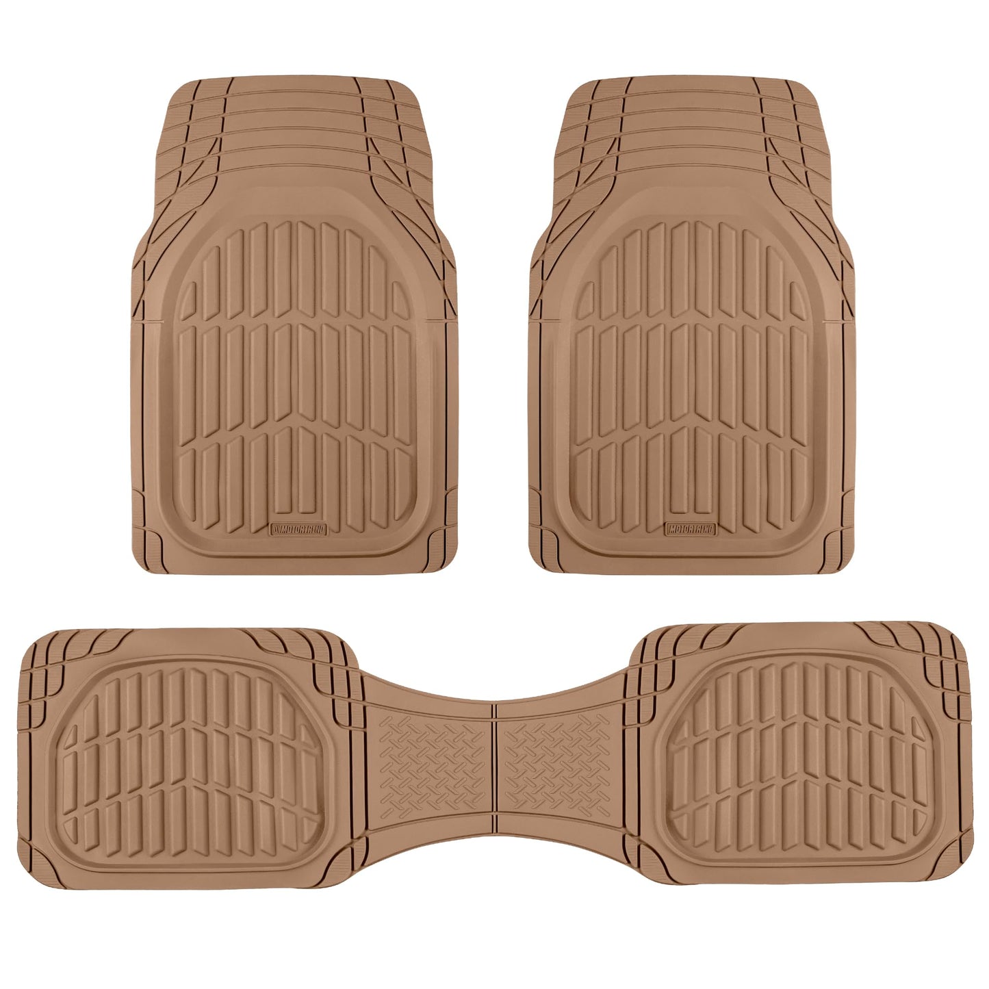 Motor Trend -2 Piece Front Car Floor Mats- Black FlexTough Contour Liners-Deep Dish Heavy Duty Rubber Floor Mats for Car SUV Truck & Van-All Weather Protection, Universal Trim to Fit