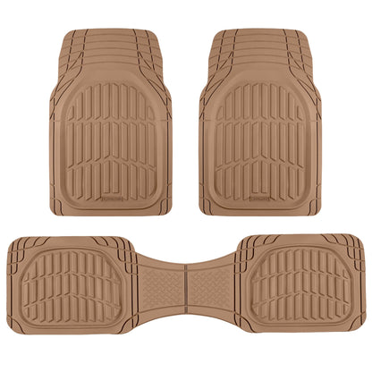 Motor Trend -2 Piece Front Car Floor Mats- Black FlexTough Contour Liners-Deep Dish Heavy Duty Rubber Floor Mats for Car SUV Truck & Van-All Weather Protection, Universal Trim to Fit
