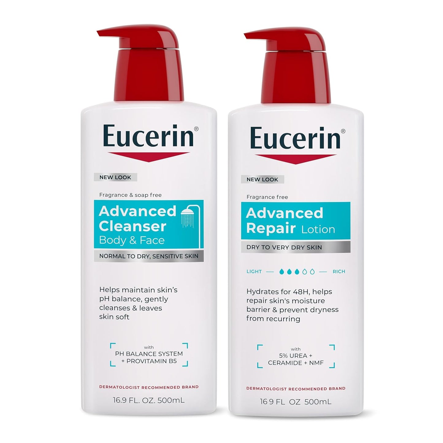 Eucerin Advanced Repair Lotion, Urea Enriched, 16.9 FL OZ