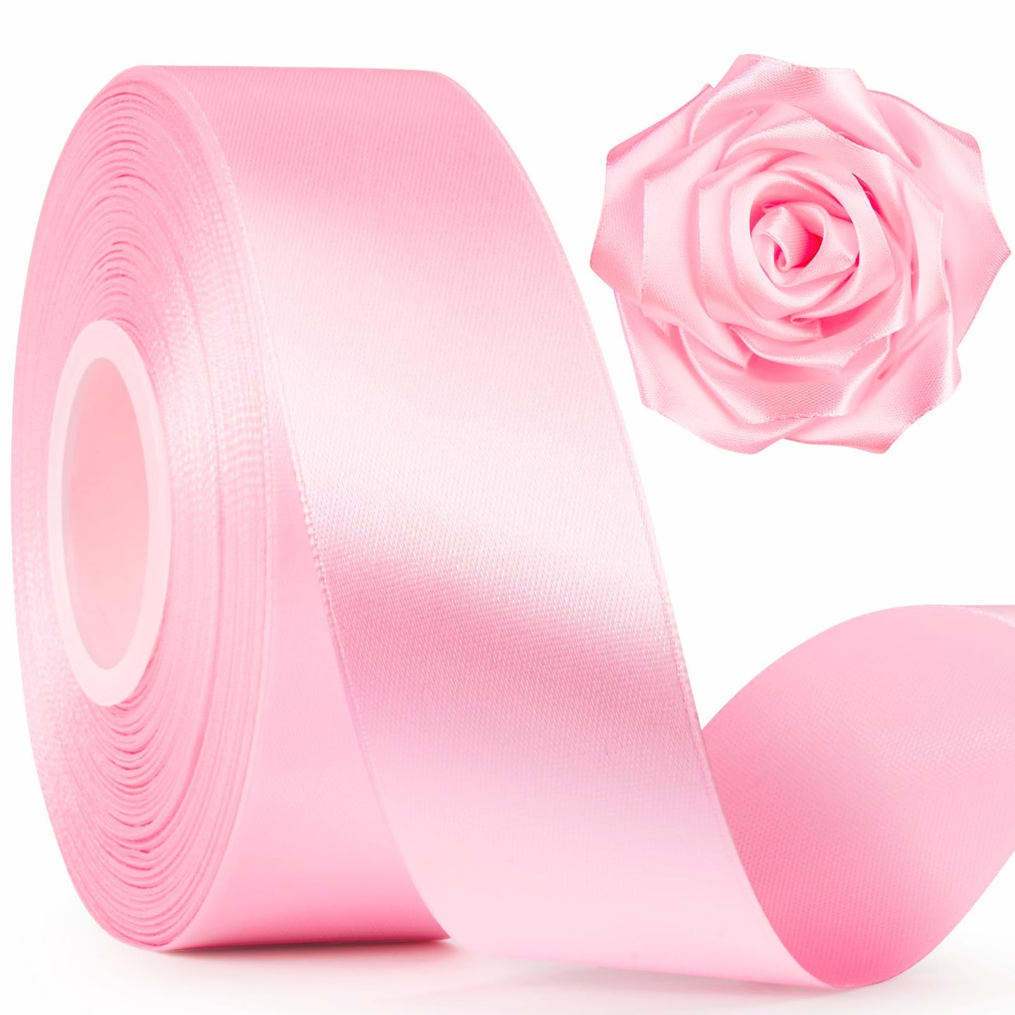 Mauproy Dusty Rose Satin Ribbon, 1-1/2 Inch, 50 Yards