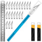 DIYSELF Exacto Knife Set with 10 Extra #11 Blades, 6-Inch Metal Ruler, Pink