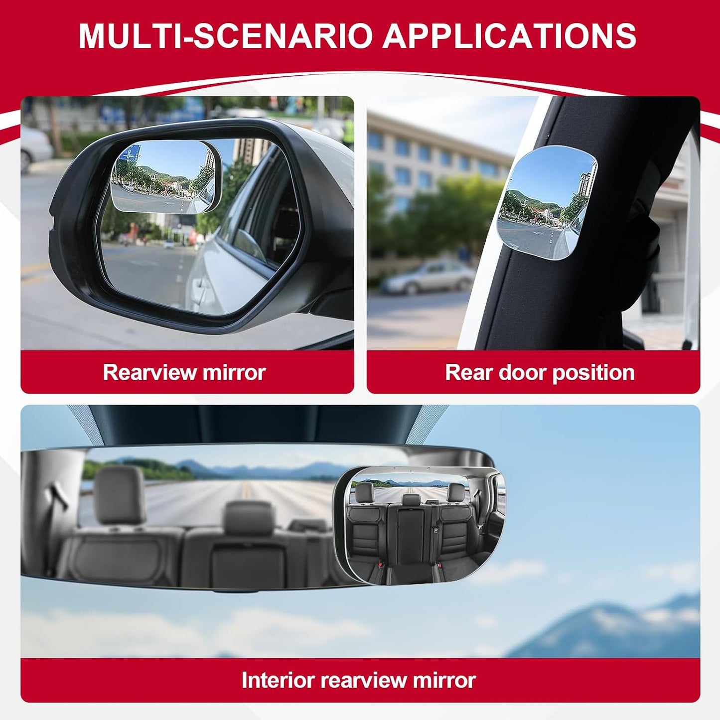 LivTee Blind Spot Car Mirror, HD Glass Frameless Convex Side Mirror Blindspot, Wide Angle Rear View Mirrors for SUVs, Trucks and RVs - Car Accessories