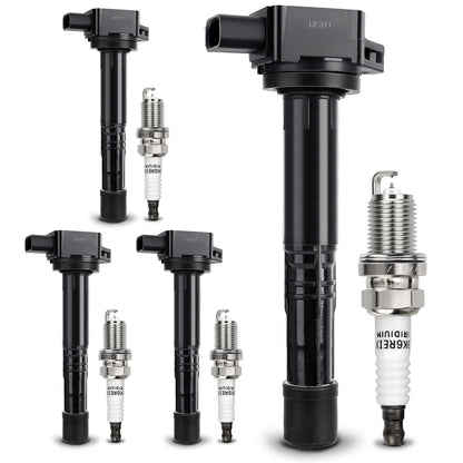 UF667 Ignition Coil & ILZFR6D11 Double Iridium Spark Plug for BMW 2.5-6.0L
