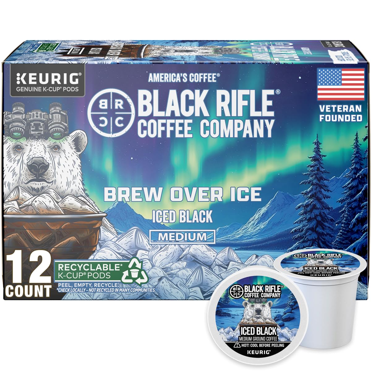 Black Rifle Coffee Medium Roast K Cup Coffee Just Black 32 Count