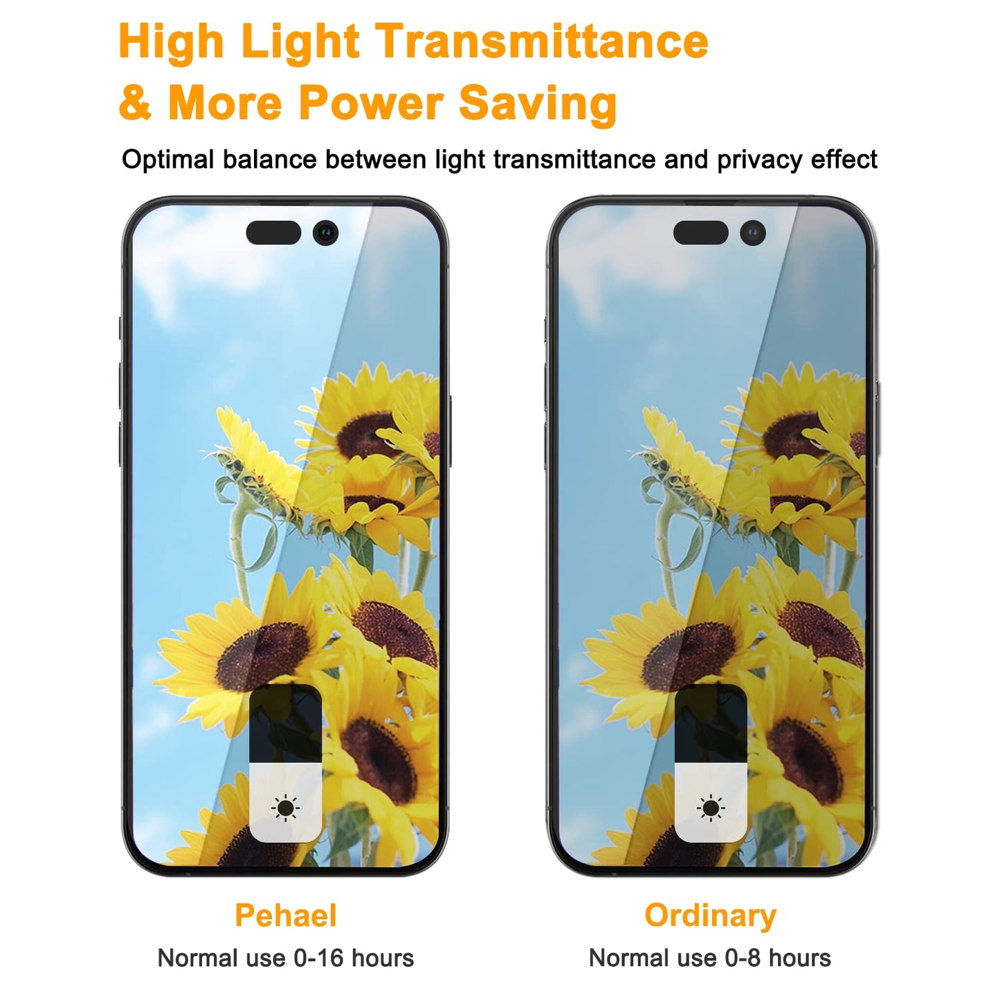 PEHAEL for iPhone 16 Pro Max Privacy Screen Protector+Camera Lens Protector