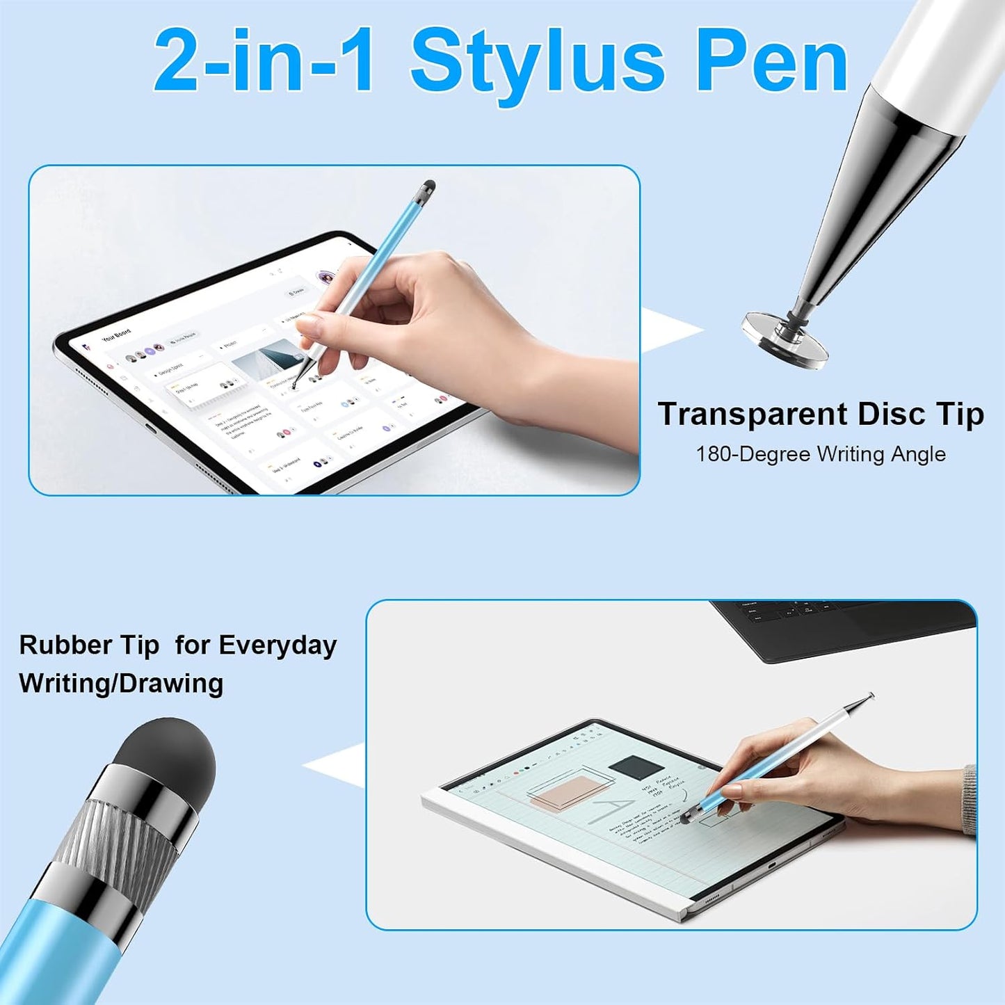 Bopomofo Stylus(5 Pcs),2-in-1 Stylus Pen for Touchscreen,Stylus Pen