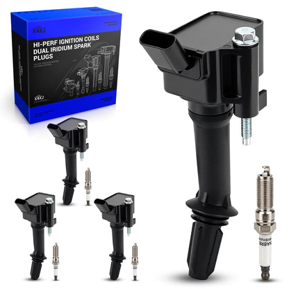 UF667 Ignition Coil & ILZFR6D11 Double Iridium Spark Plug for BMW 2.5-6.0L