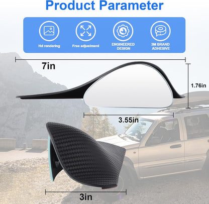 LivTee Blind Spot Car Mirror, HD Glass Frameless Convex Side Mirror Blindspot, Wide Angle Rear View Mirrors for SUVs, Trucks and RVs - Car Accessories