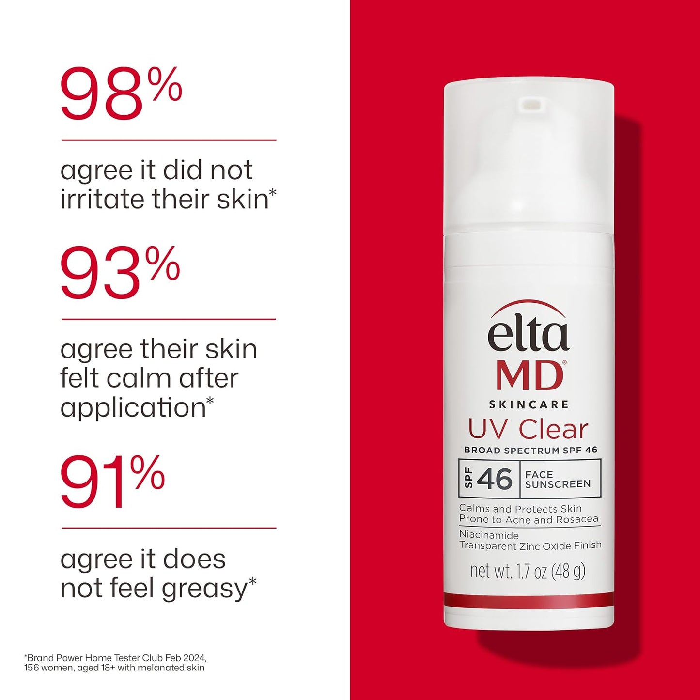 EltaMD UV Clear Face Sunscreen with Zinc Oxide, Oil-Free, SPF 46 and SPF 50