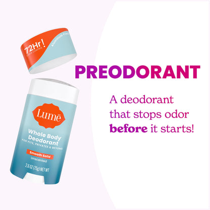 Lume Whole Body Deodorant - Solid Stick - 2.6 oz, 2 pk (Soft Powder)