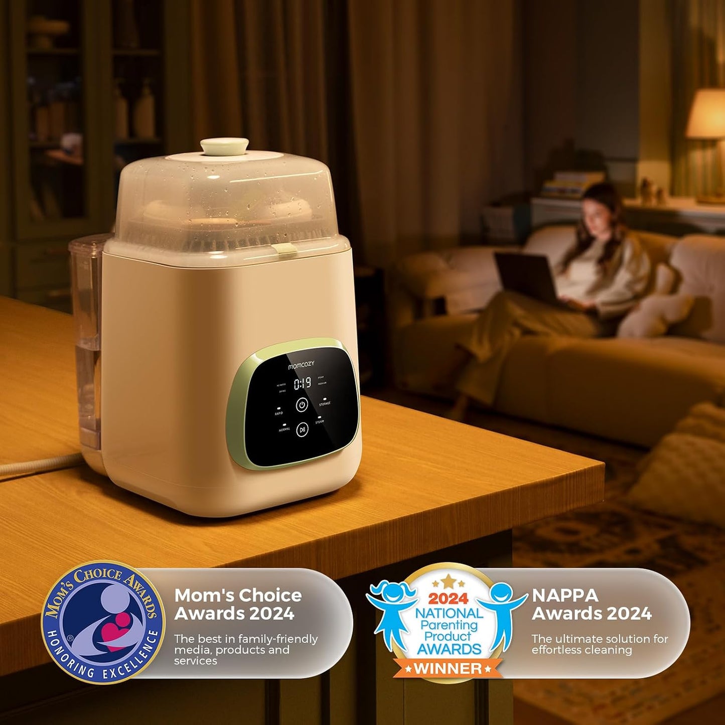 Momcozy KleanPal Pro All-in-One Bottle Washer, Sterilizer & Dryer - White