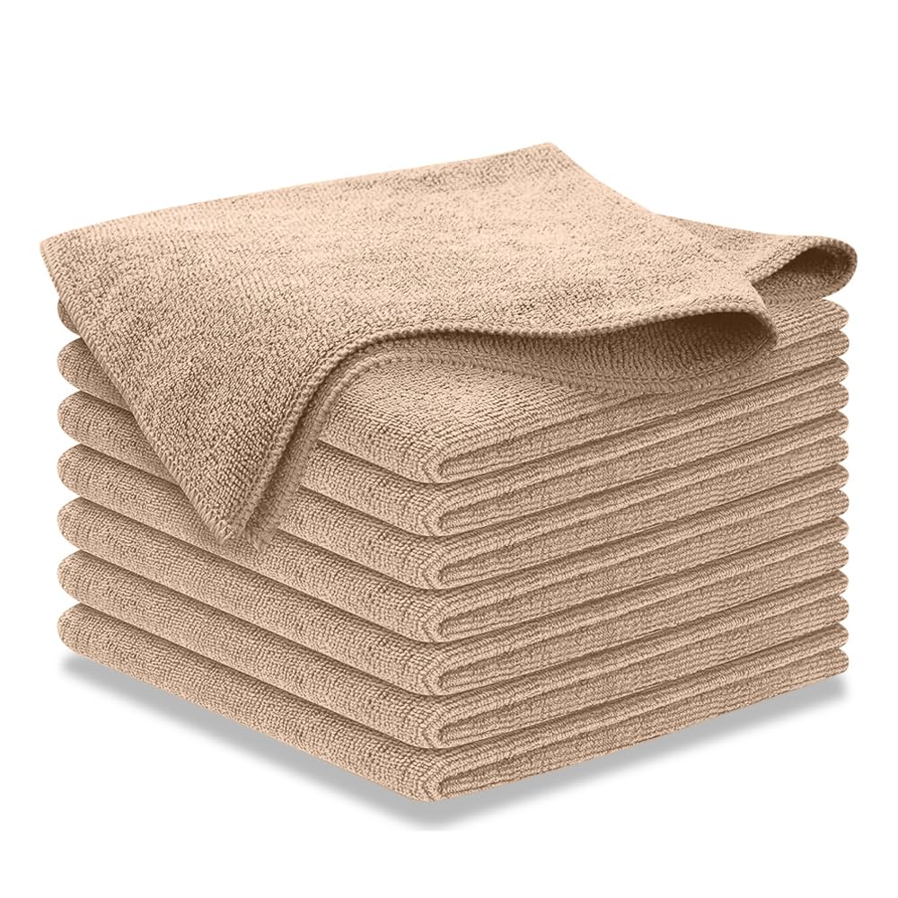 USANOOKS Microfiber Cleaning Cloth Grey - 12 Pcs (12.5"x12.5") - High Performance - 1200 Washes, Ultra Absorbent Microfiber Towel Weave Grime & Liquid for Streak-Free Mirror Shine - Car Washing Cloth