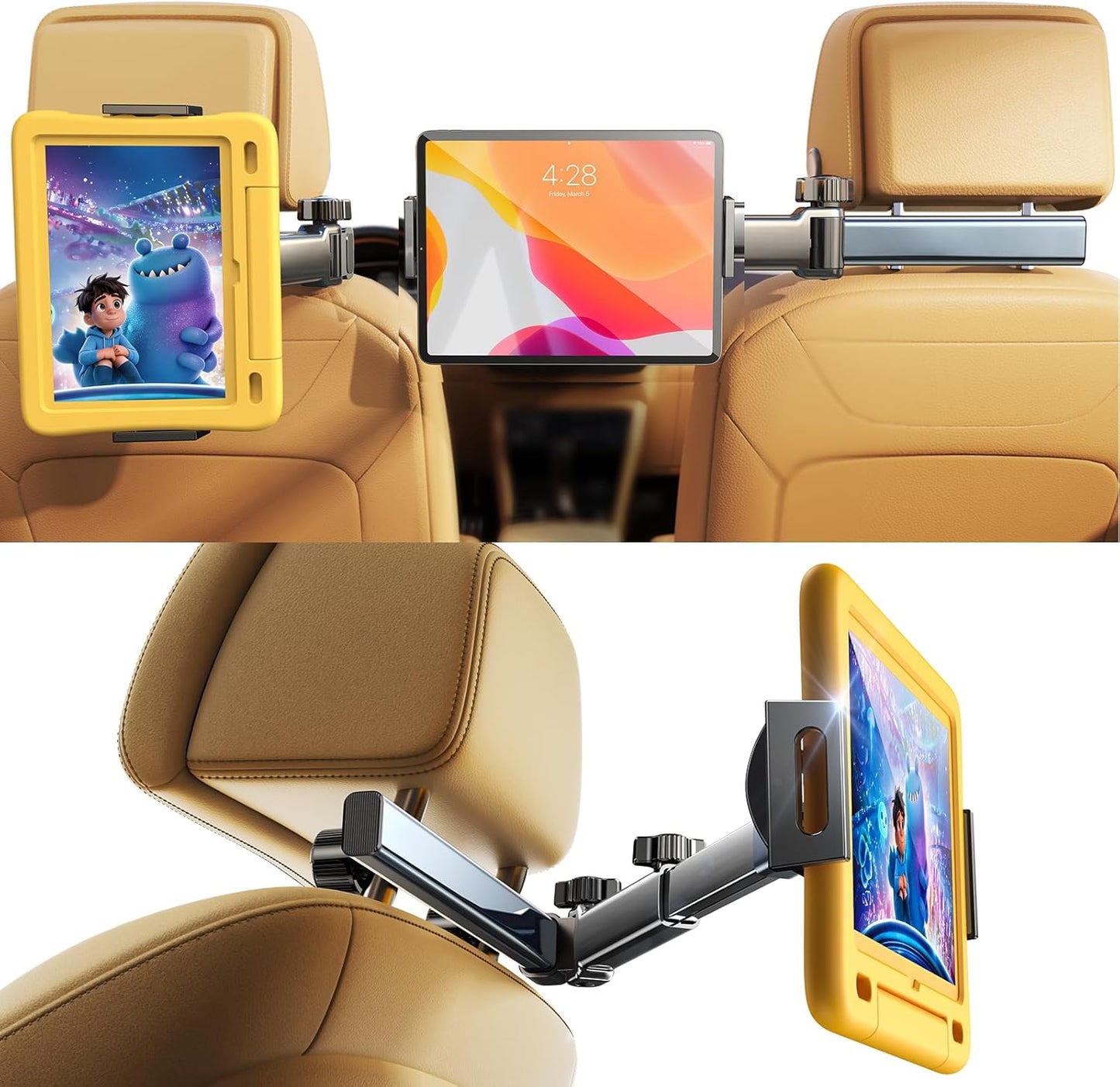 LISEN iPad Holder for Car Tablet Mount, Road Trip Essentials Kids Back Seat