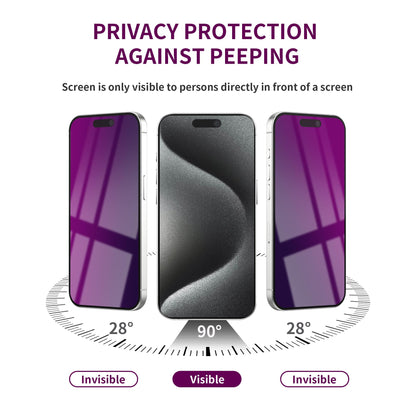 2 Pack Privacy Screen Protector for iPhone 17 Pro Max Tempered Glass 6.9'' Private Saver Anti-Spy Eye Protection Anti-Scratch Full Coverage No Bubble