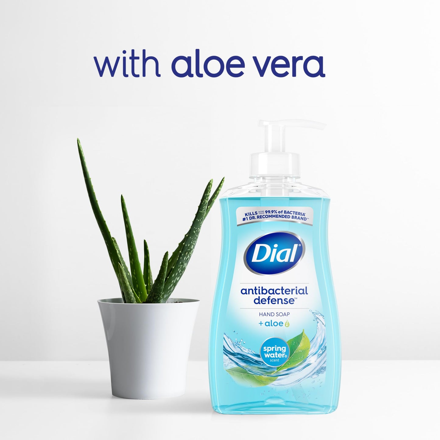 Dial Antibacterial Defense Liquid Hand Soap + Aloe, White Tea Scent, 11 Fl Oz (Pack of 4), Dermatologist-Tested Hand Wash, Gentle Formula