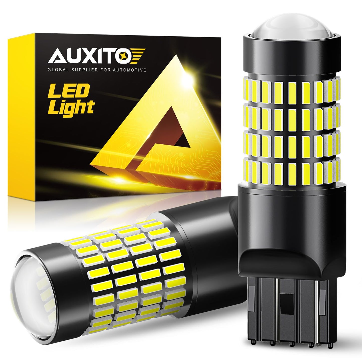 AUXITO 194 LED Bulbs for License Plate Light 168 175 2825 W5W T10 24-SMD 3014 Chipsets 6000K White for Car Dome Door Map Dash Courtesy Cargo License Plate Lights, Pack of 2