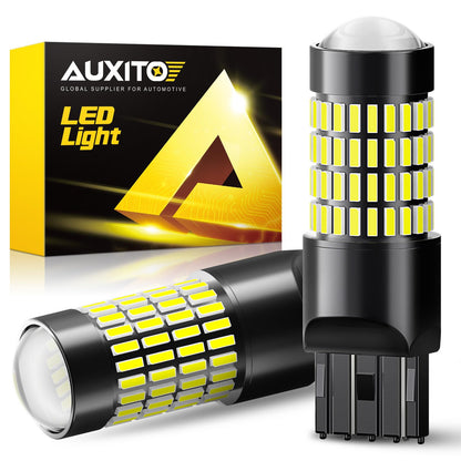 AUXITO 194 LED Bulbs for License Plate Light 168 175 2825 W5W T10 24-SMD 3014 Chipsets 6000K White for Car Dome Door Map Dash Courtesy Cargo License Plate Lights, Pack of 2