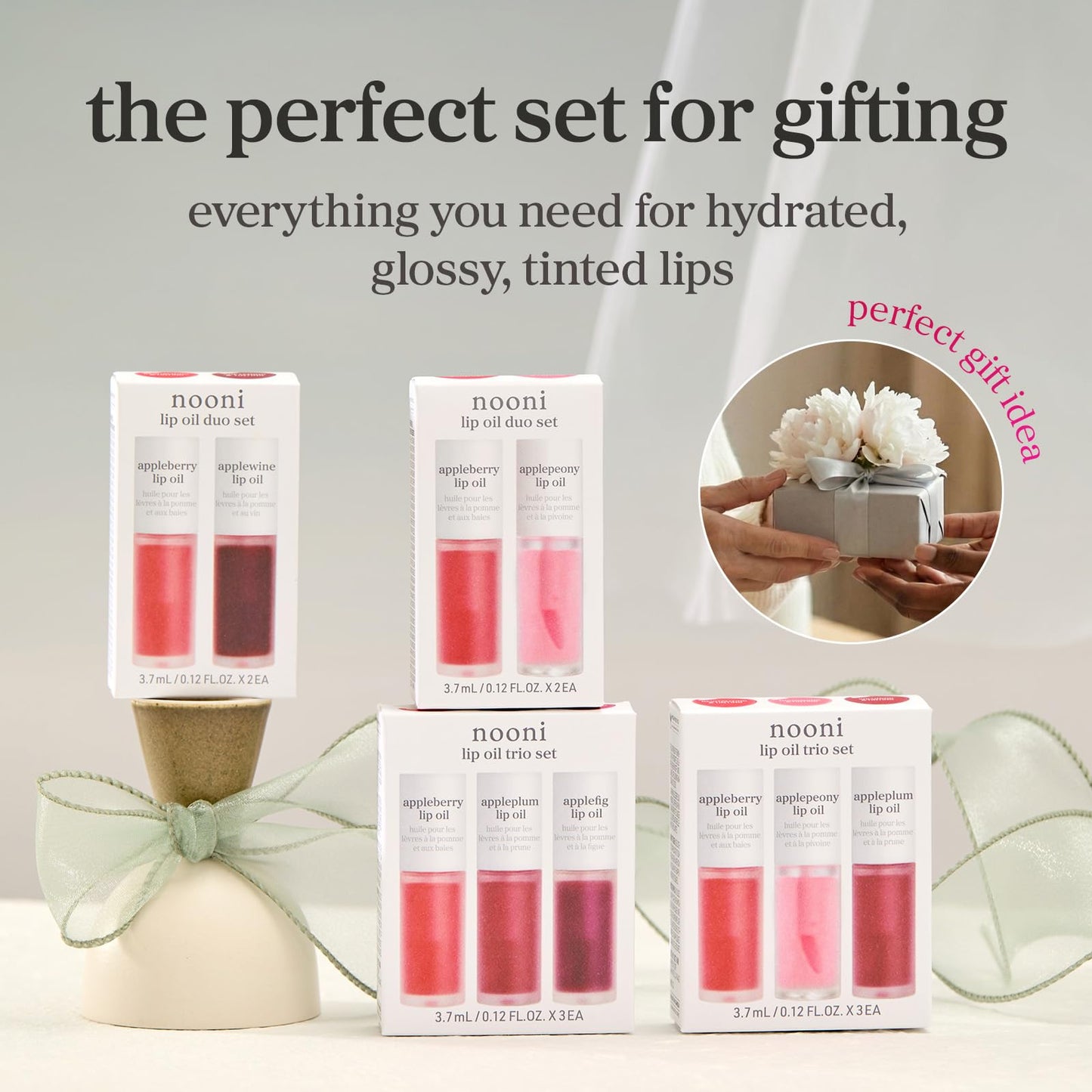 NOONI Korean Lip Oil - Applepeony - pH Color-Changing Plumping Lip Gloss