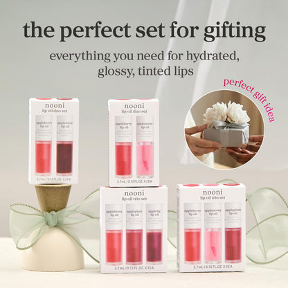 NOONI Korean Lip Oil - Applepeony - pH Color-Changing Plumping Lip Gloss