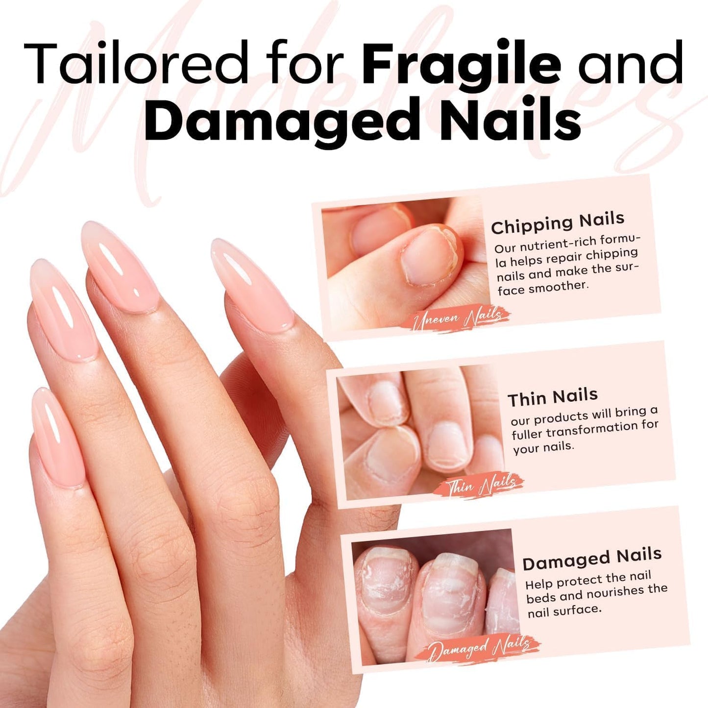 modelones Gel Top Base Coat Set 15ml 2026 Upgrade No Wipe Super Shine